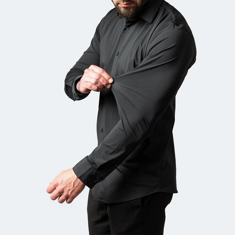Grey shirt Tibagi Breathable High Elasticity Anti-Wrinkle Shirt
