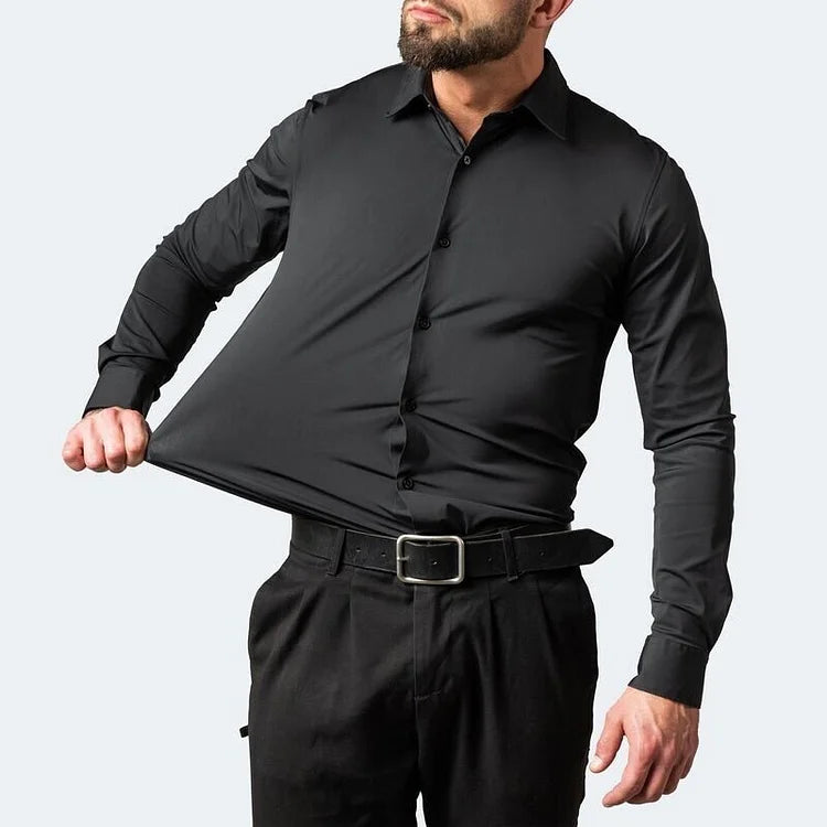 Black shirt Tibagi Breathable High Elasticity Anti-Wrinkle Shirt